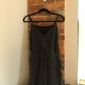 Lurex jumpsuit with pockets and adjustable straps